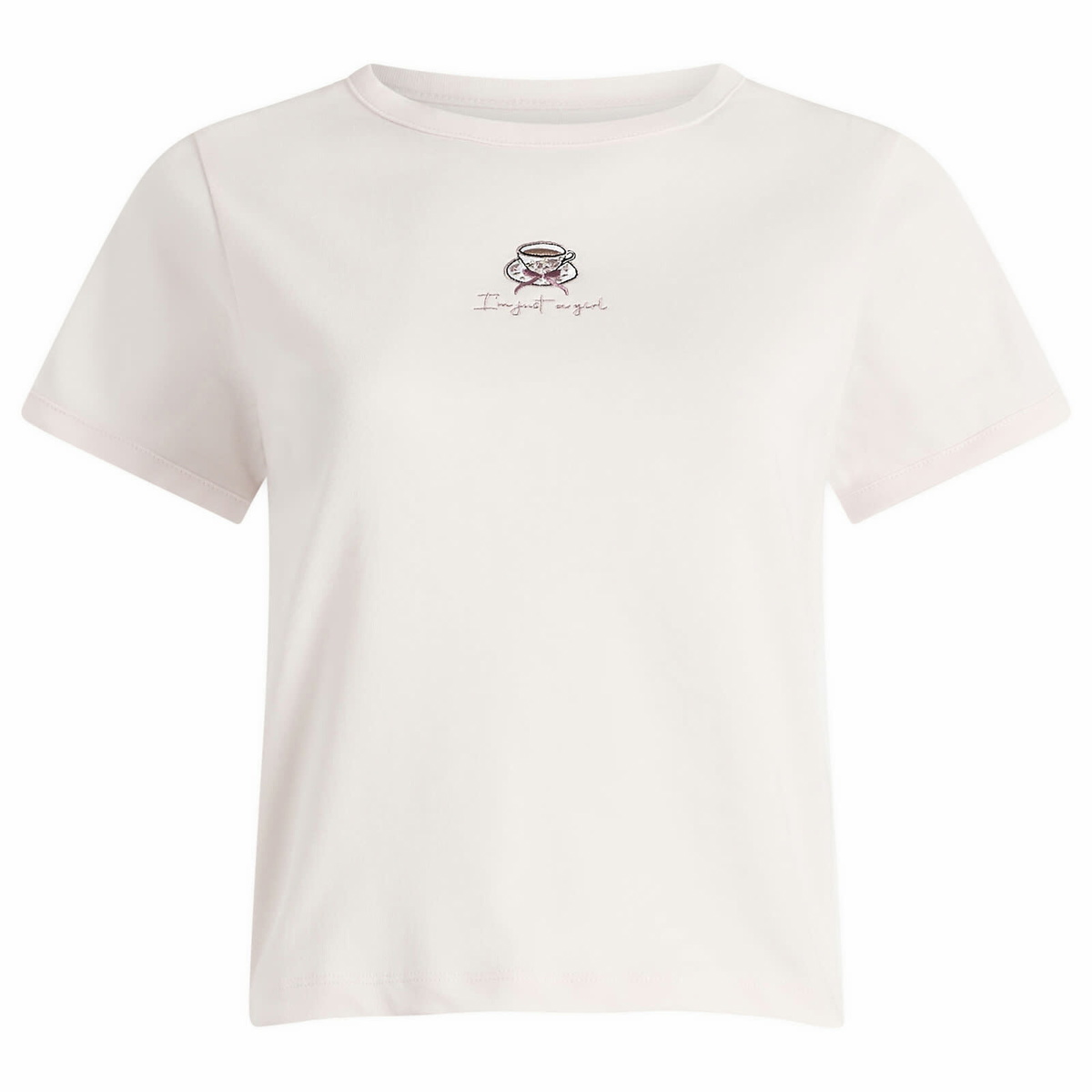 House Of Sunny Women's Im Just A Girl Baby T-Shirt in Blush