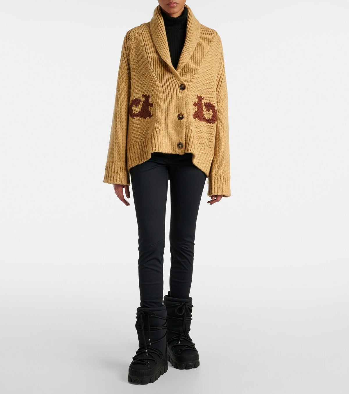 Goldbergh Nora intarsia wool-blend cardigan