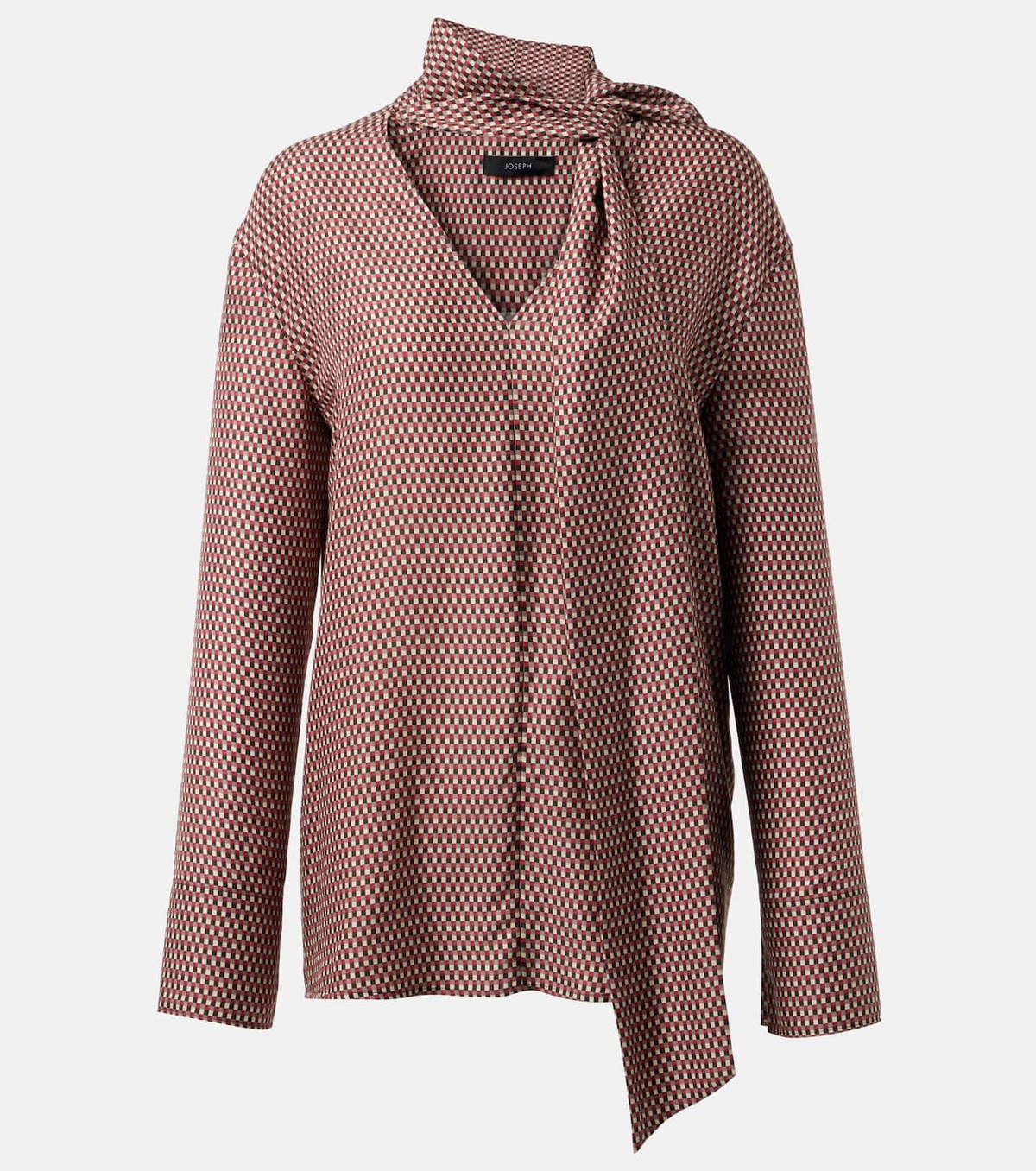 Joseph Scarf-detail printed silk blouse