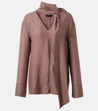 Joseph Scarf-detail printed silk blouse