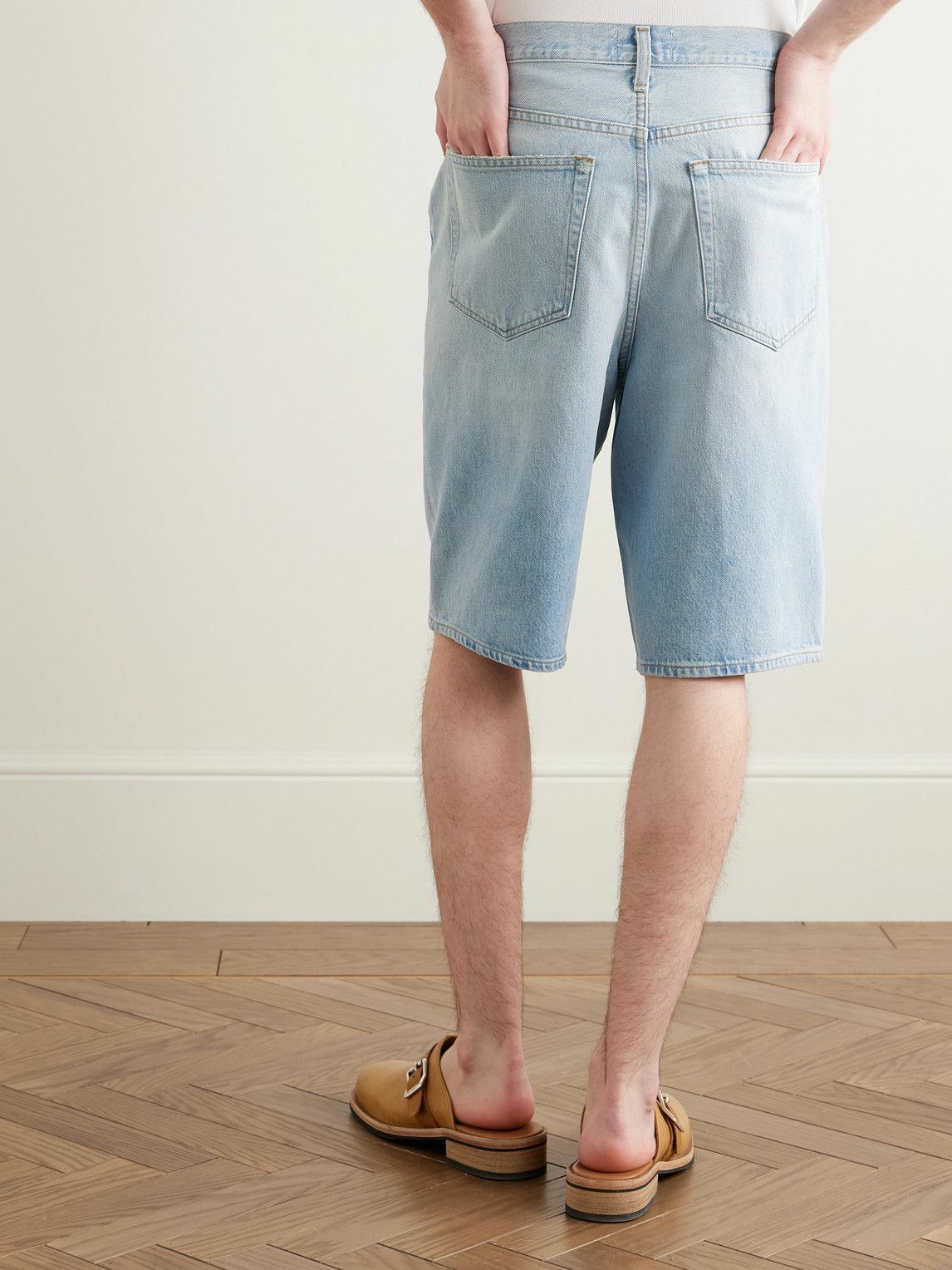 AGOLDE - Skater Straight-Leg Denim Shorts - Blue