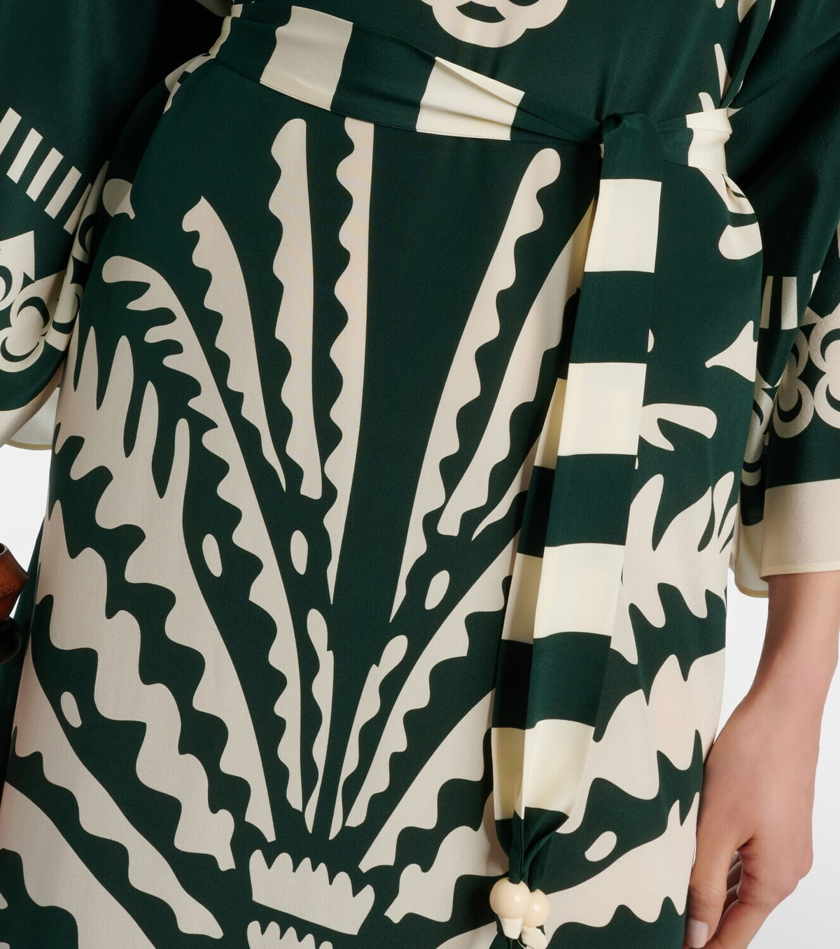 Eres Belted printed silk kaftan