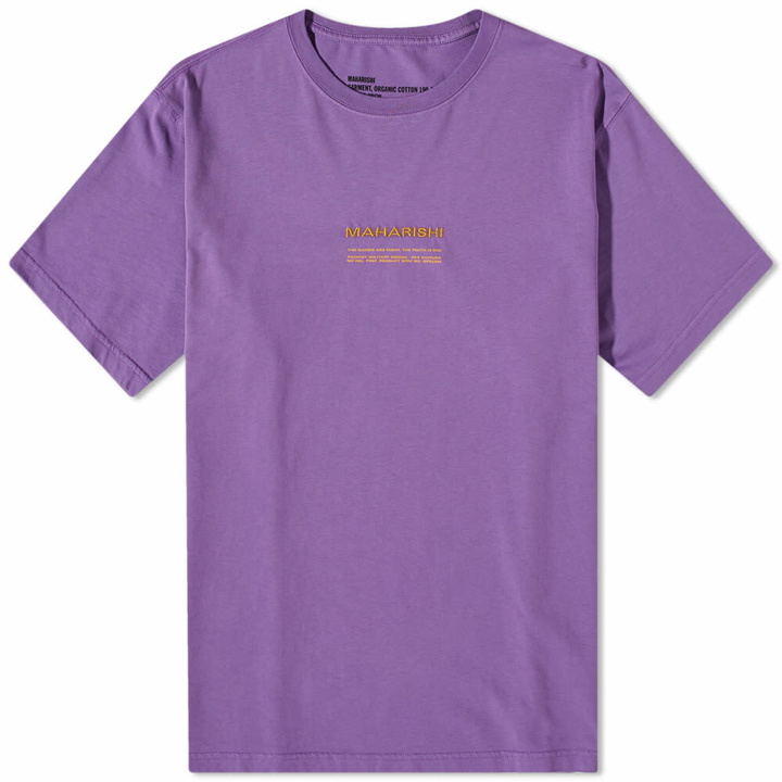 Photo: Maharishi Men's MILTYPE Embroidery Logo T-Shirt in Purple