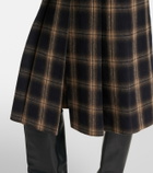 The Attico Plaid pleated cotton midi skirt