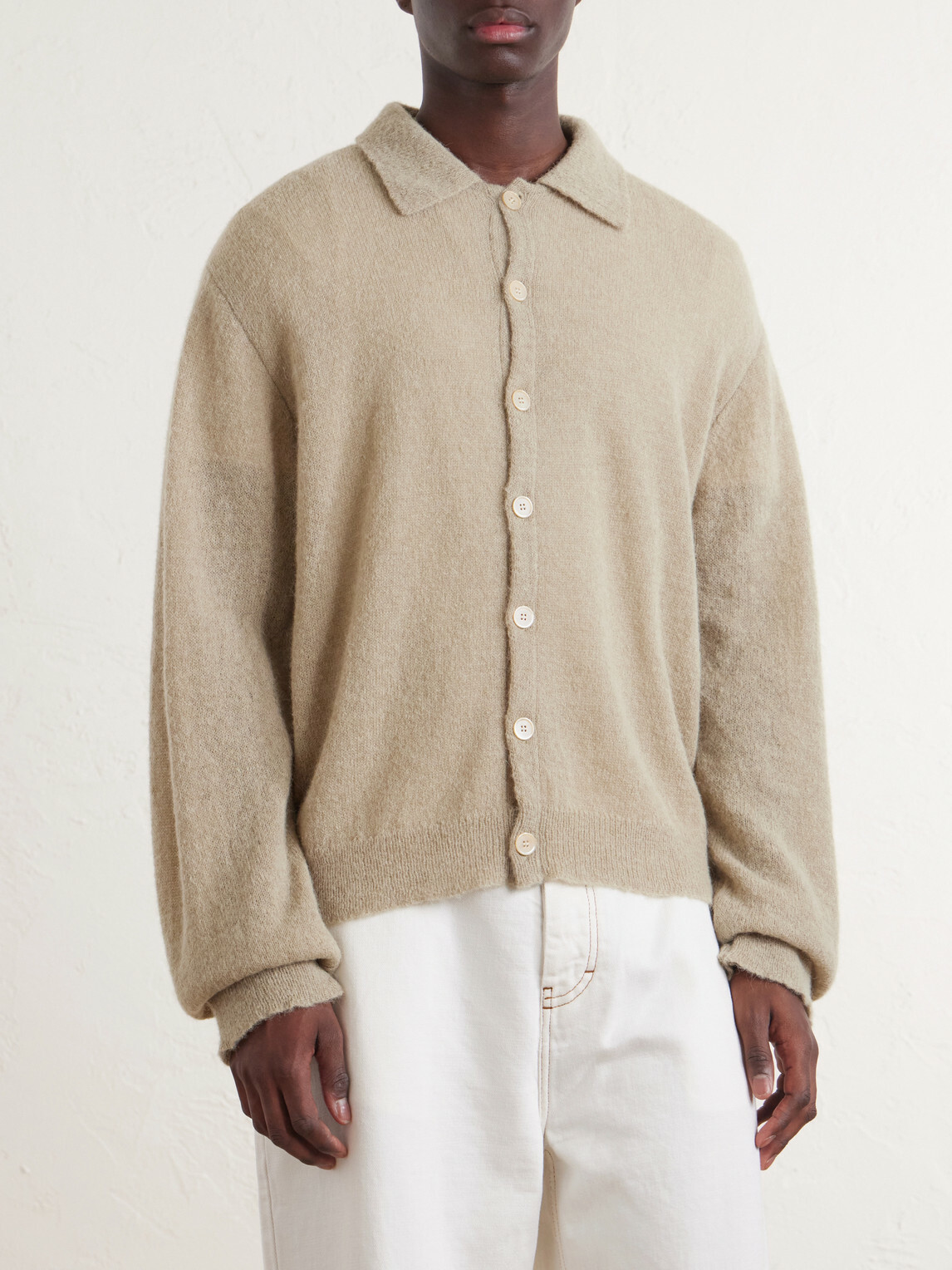 Our Legacy - Evening Polo Alpaca and Wool-Blend Cardigan - Neutrals