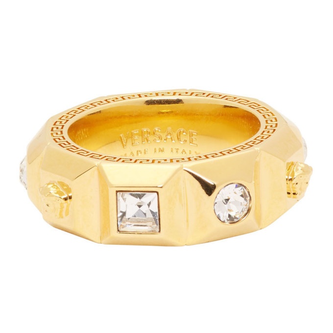 Photo: Versace Gold Crystal Palazzo Medusa Band Ring