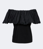 Max Mara Ruffled off-shoulder cotton top