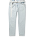 Off-White - Slim-Fit Belted Logo-Print Denim Jeans - Blue