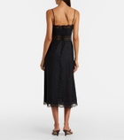 Staud Amalina lace-trimmed linen midi dress
