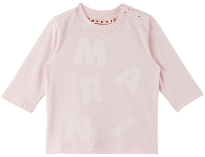 Photo: Marni Baby Pink Logo Long Sleeve T-Shirt