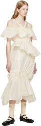 Simone Rocha Off-White Tiered Ruffle Midi Dress
