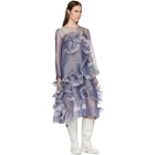 Roberts | Wood Purple Handlinked Wave Sheer Dress