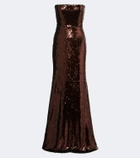 Alex Perry Sequined bustier gown