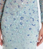 Là Fuori Zion floral sequined gown