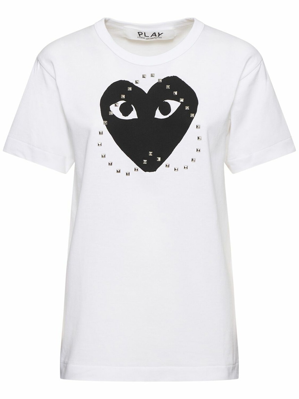 Photo: COMME DES GARÇONS PLAY Logo Cotton T-shirt with Studs