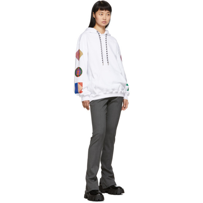 Proenza Schouler Pswl Multi Logo Hoodie In White