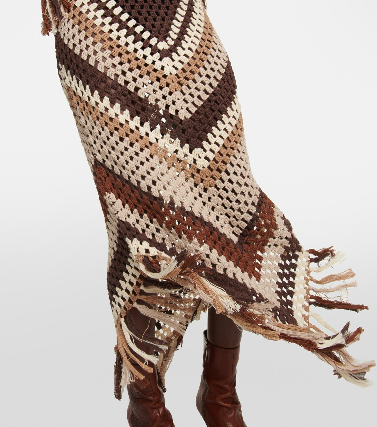 Dodo Bar Or Brejacha crochet midi skirt