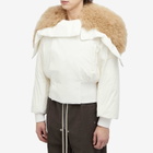 Rick Owens Men's x Moncler Alice Parka Jacket in Milk