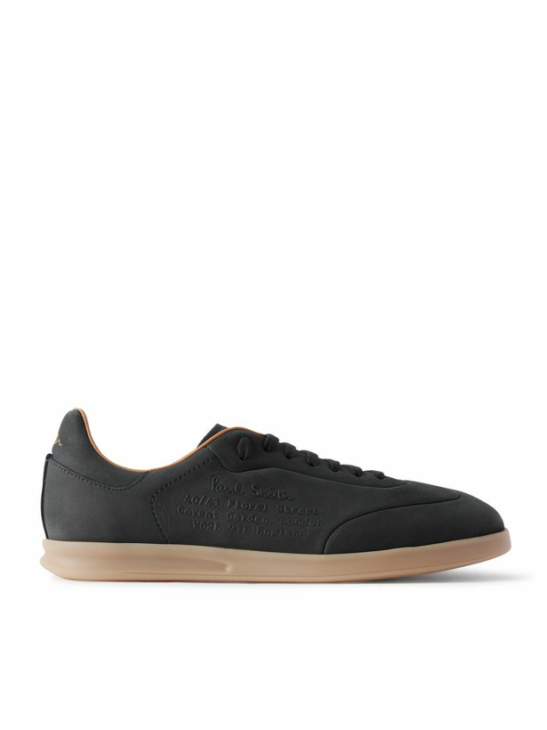 Photo: Paul Smith - Bailey Logo-Embossed Nubuck Sneakers - Black