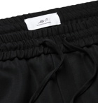 Mr P. - Wide-Leg Virgin Wool-Twill Drawstring Trousers - Black