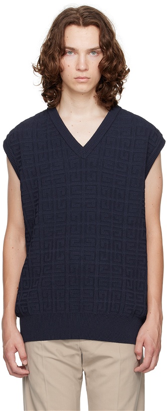 Photo: Givenchy Navy Textured Vest