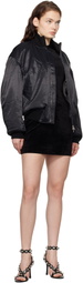 Alexander Wang Black Sateen Bomber Jacket