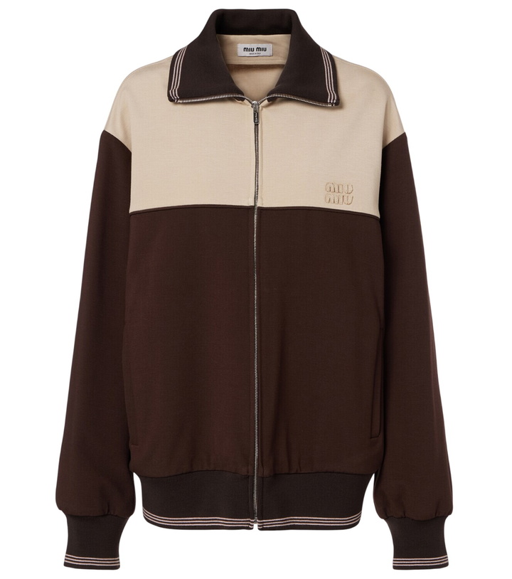 Photo: Miu Miu Colorblocked zip-up sweatshirt