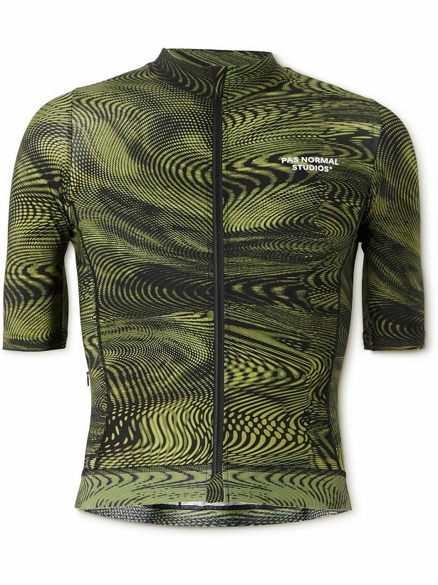 Photo: Pas Normal Studios - Essential Slim-Fit Printed Cycling Jersey - Green