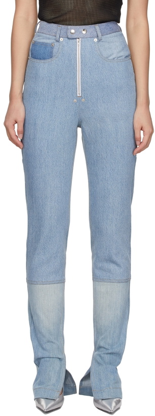 Photo: BONBOM Blue Slit Bottom Jeans