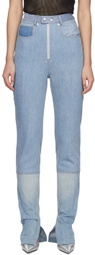BONBOM Blue Slit Bottom Jeans