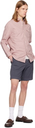 RRL Blue Garment-Dyed Chino Officer's Shorts