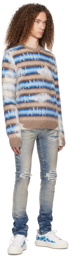 AMIRI Blue & Brown Staggered Striped Sweater