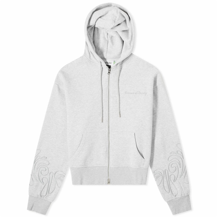 Photo: House Of Sunny Women's Odyssey Cropped Zip Hoodie in Thunder Grey
