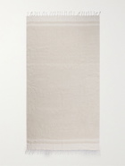 Brunello Cucinelli - Fringed Striped Linen Beach Towel