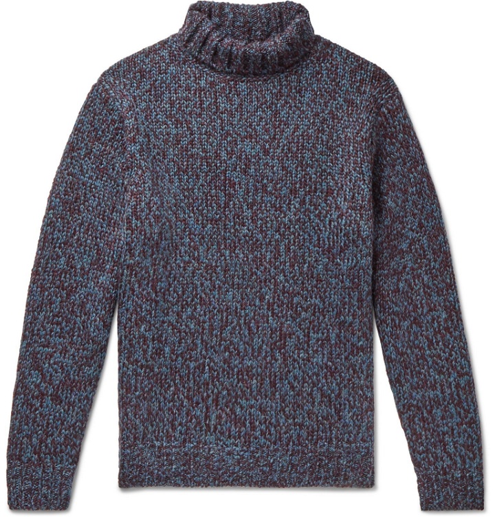 Photo: Camoshita - Mélange Knitted Rollneck Sweater - Blue