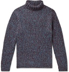 Camoshita - Mélange Knitted Rollneck Sweater - Blue