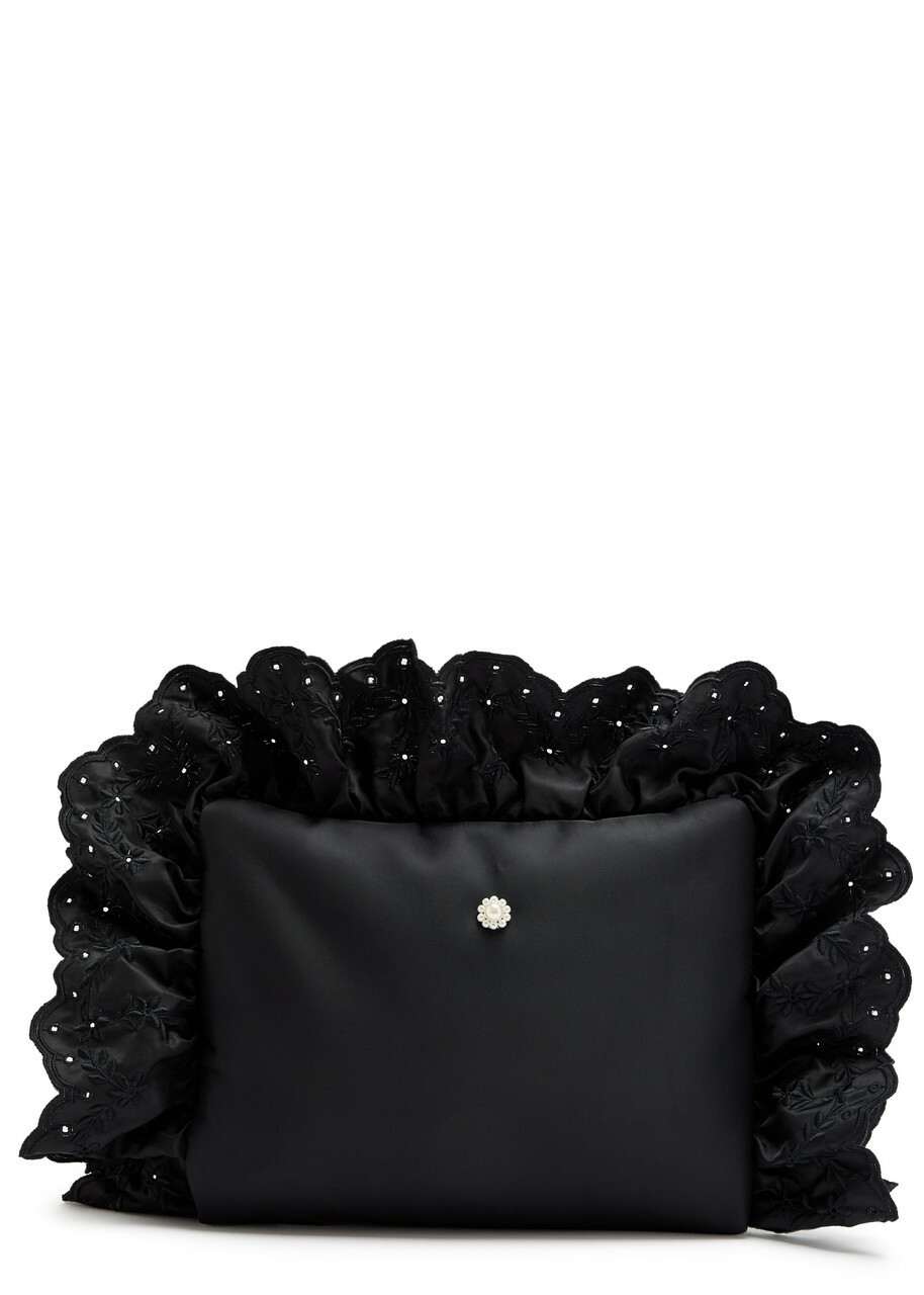 Simone Rocha Pillowcase Embroidered Padded Clutch - Black - One Size