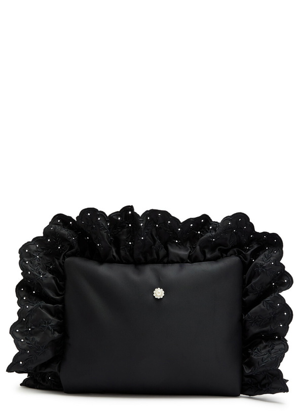 Photo: Simone Rocha Pillowcase Embroidered Padded Clutch - Black - One Size