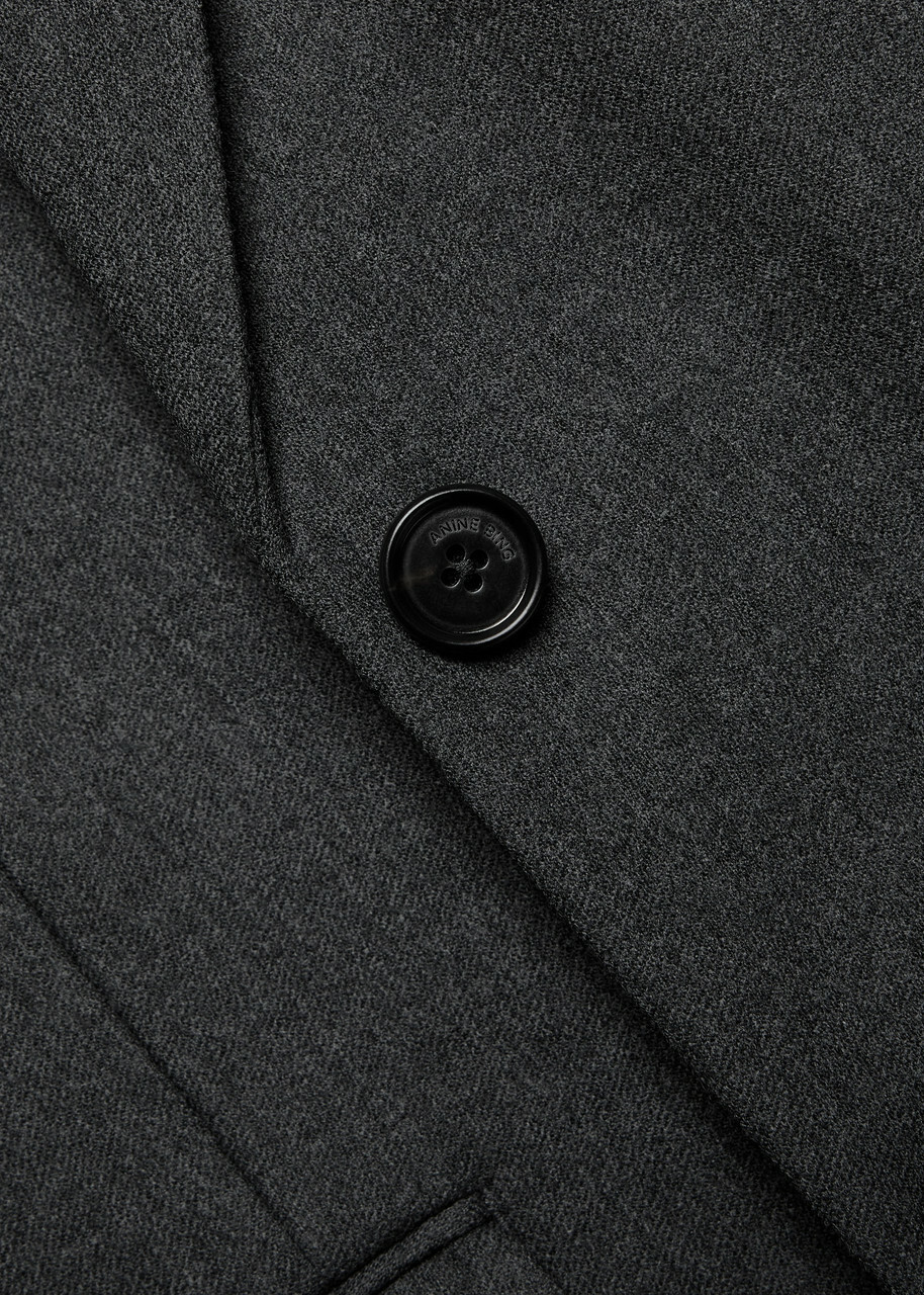 Anine Bing Ross Wool Blazer Dark Grey