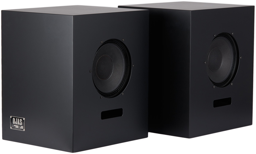 Ojas SSENSE Exclusive Black Wood Bookshelf Speakers