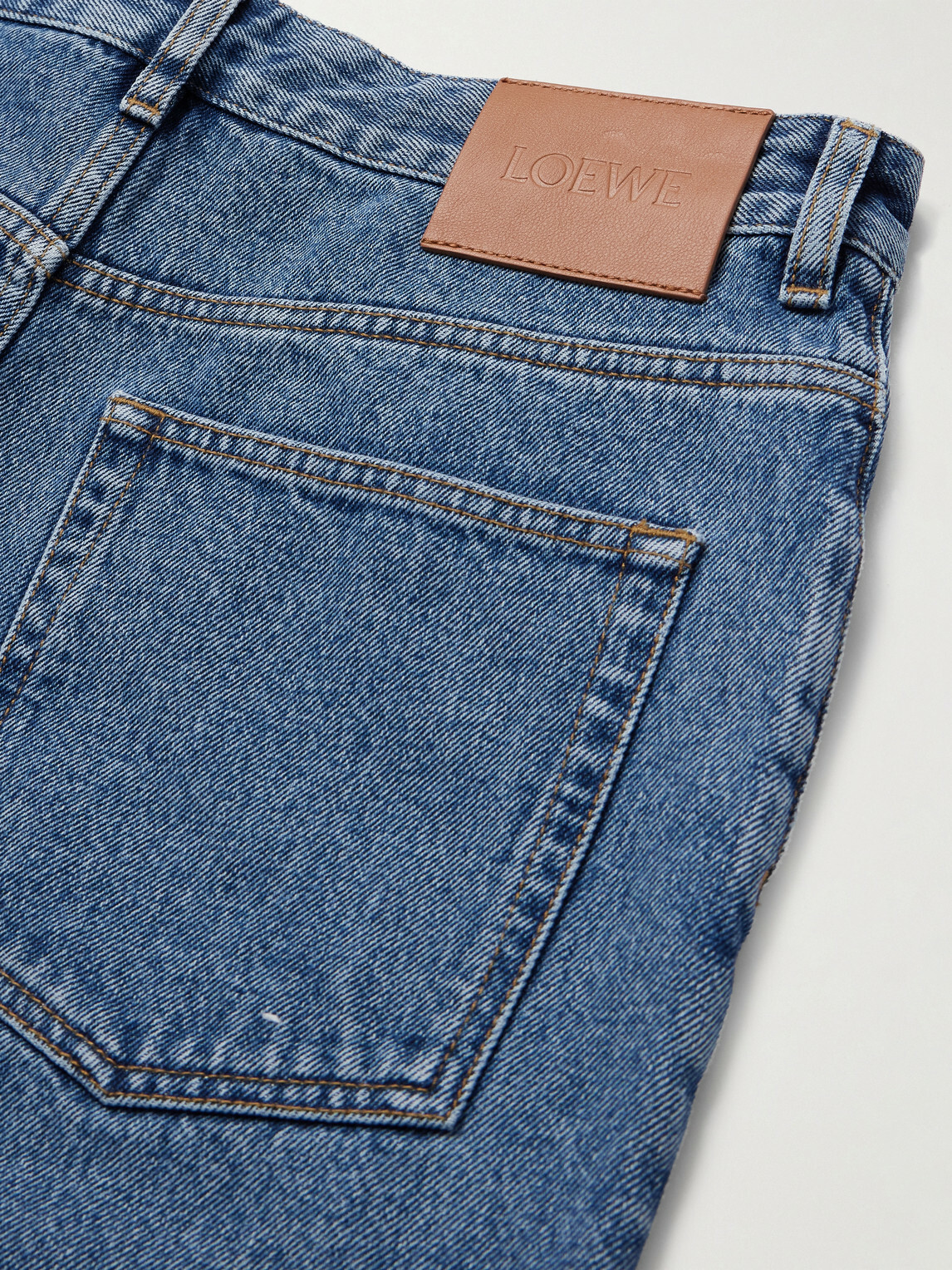 LOEWE - Anagram Wide-Leg Logo-Embroidered Jeans - Blue