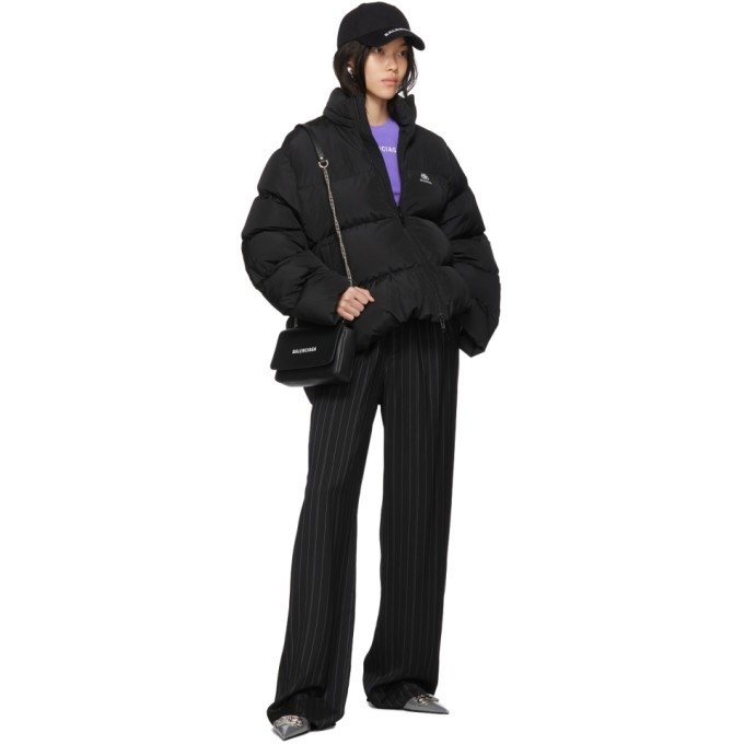 Balenciaga Black BB C-Shape Puffer Coat Balenciaga