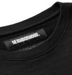 Neighborhood - Logo-Print Mélange Loopback Cotton-Jersey Sweatshirt - Black