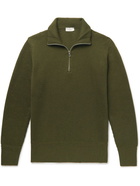 Altea - Ribbed Virgin Wool Half-Zip Sweater - Green