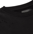 AMIRI - Oversized Distressed Printed Fleece-Back Cotton-Jersey Sweatshirt - Men - Black