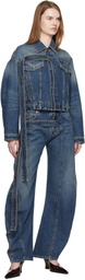 Jean Paul Gaultier Blue Oversized Strap Denim Jacket