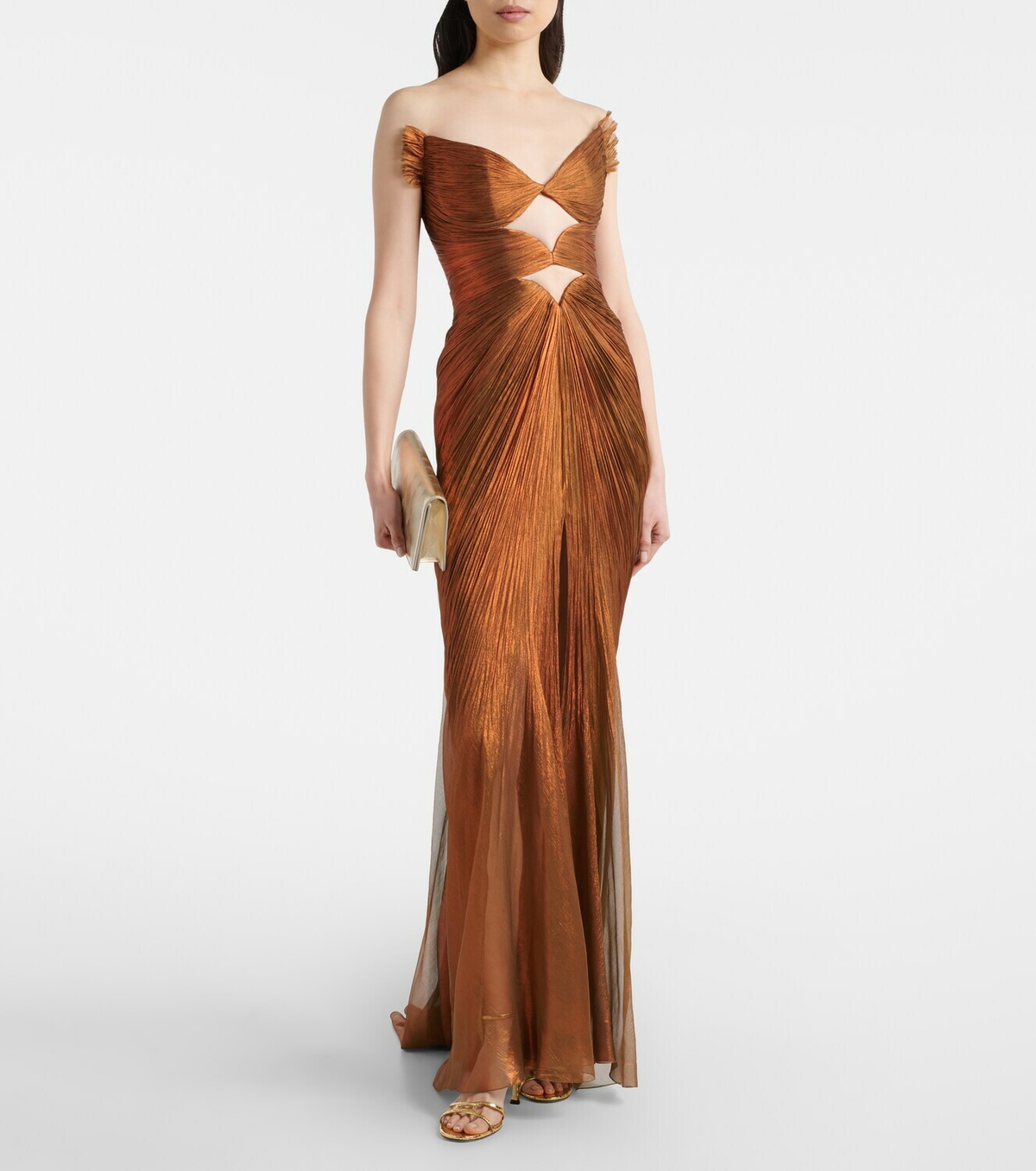 Maria Lucia Hohan Cutout pleated silk gown