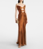 Maria Lucia Hohan Cutout pleated silk gown