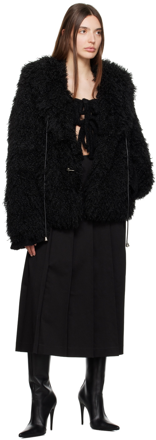 Kijun Black Fluffy Faux-Fur Jacket