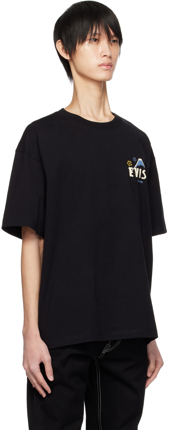 Evisu Black Kumadori Daruma T-Shirt